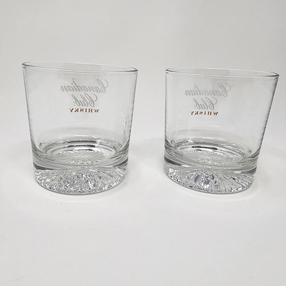 2 Canadian Club Whisky Double Old Fashioned Heavy Bottom Glasses - Picture 3 of 7